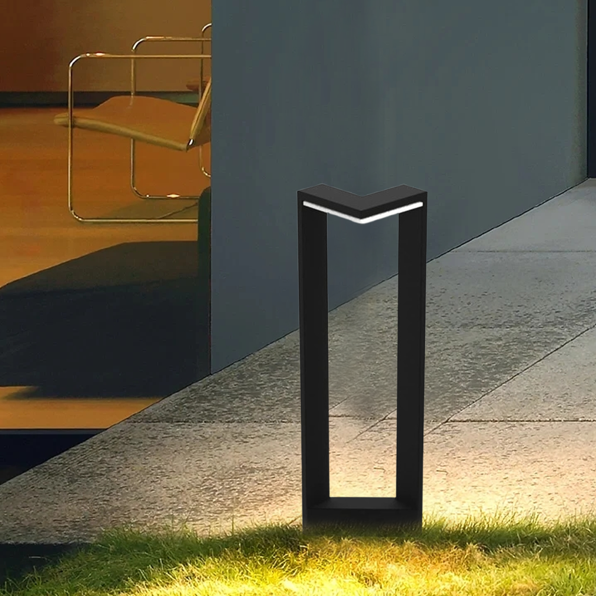 Minimalist Right-Angle Outdoor Pathway Light
