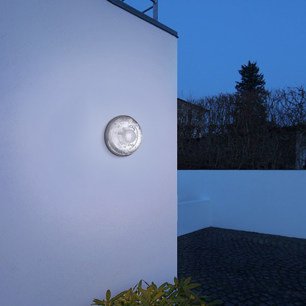 Modern Outdoor Wall Lamp - Clear Round Design for Garden