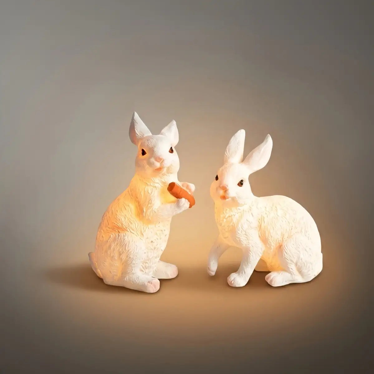 Easter Bunny Outdoor Light – Cute Sitting & Carrot Bunny Garden Lamp