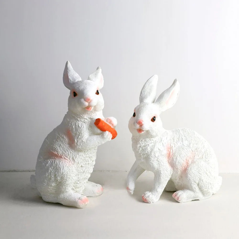 Easter Bunny Outdoor Light – Cute Sitting & Carrot Bunny Garden Lamp