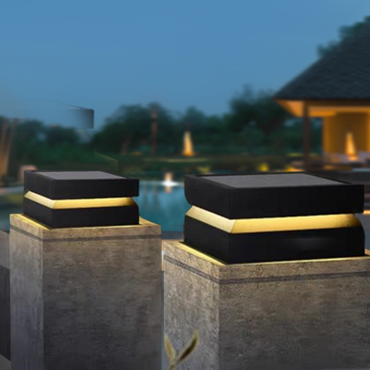 Modern Concave Solar Outdoor Lamp 