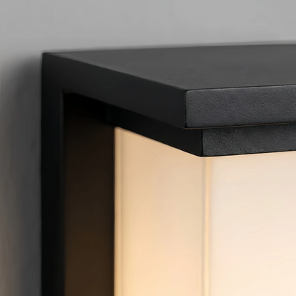 Lámpara de pared exterior rectangular moderna Arcato - Metal negro/Acrílico para patio