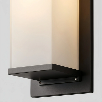 Lámpara de pared exterior rectangular moderna Arcato - Metal negro/Acrílico para patio