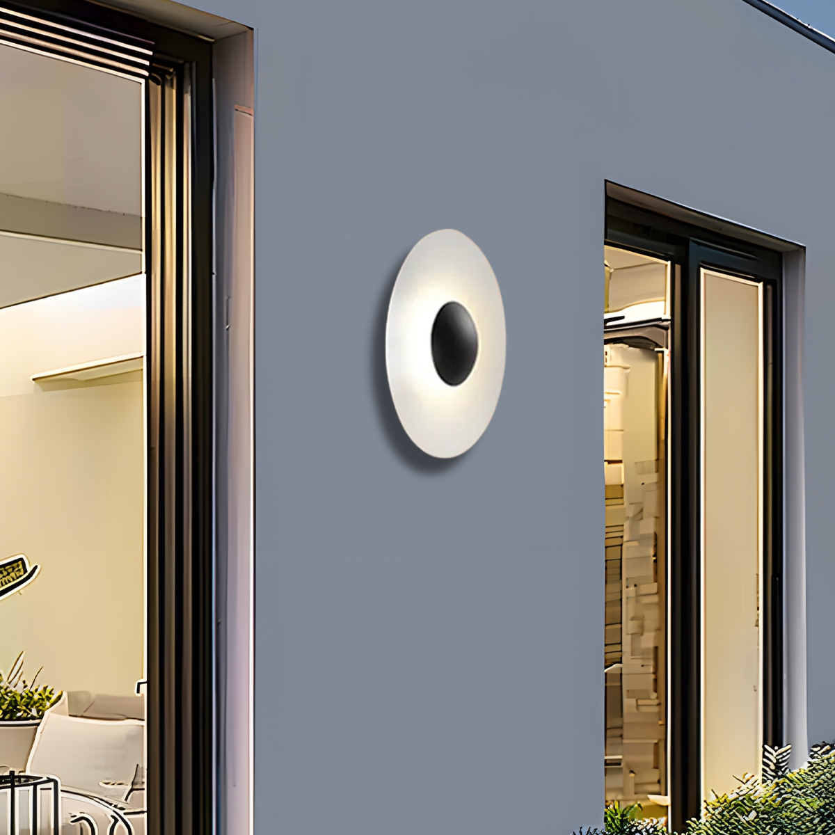 Vintage Outdoor Wall Lamp - White Round Metal Design for Garden & Patio