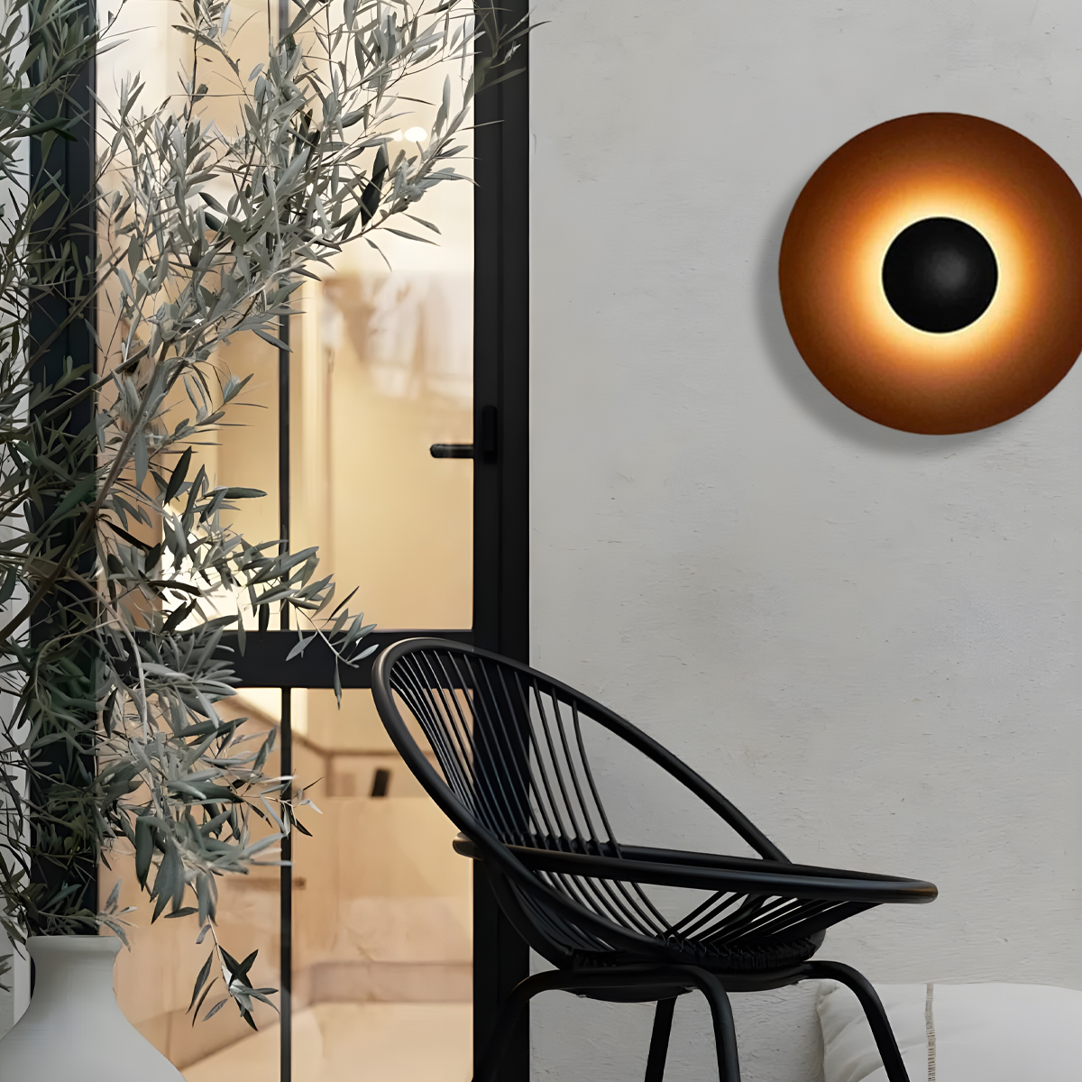 Vintage Outdoor Wall Lamp - White Round Metal Design for Garden & Patio