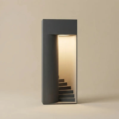 ALS793Arcato Modern Outdoor Floor Lamp - Black Metal Rectangular Design for Garden & Patio