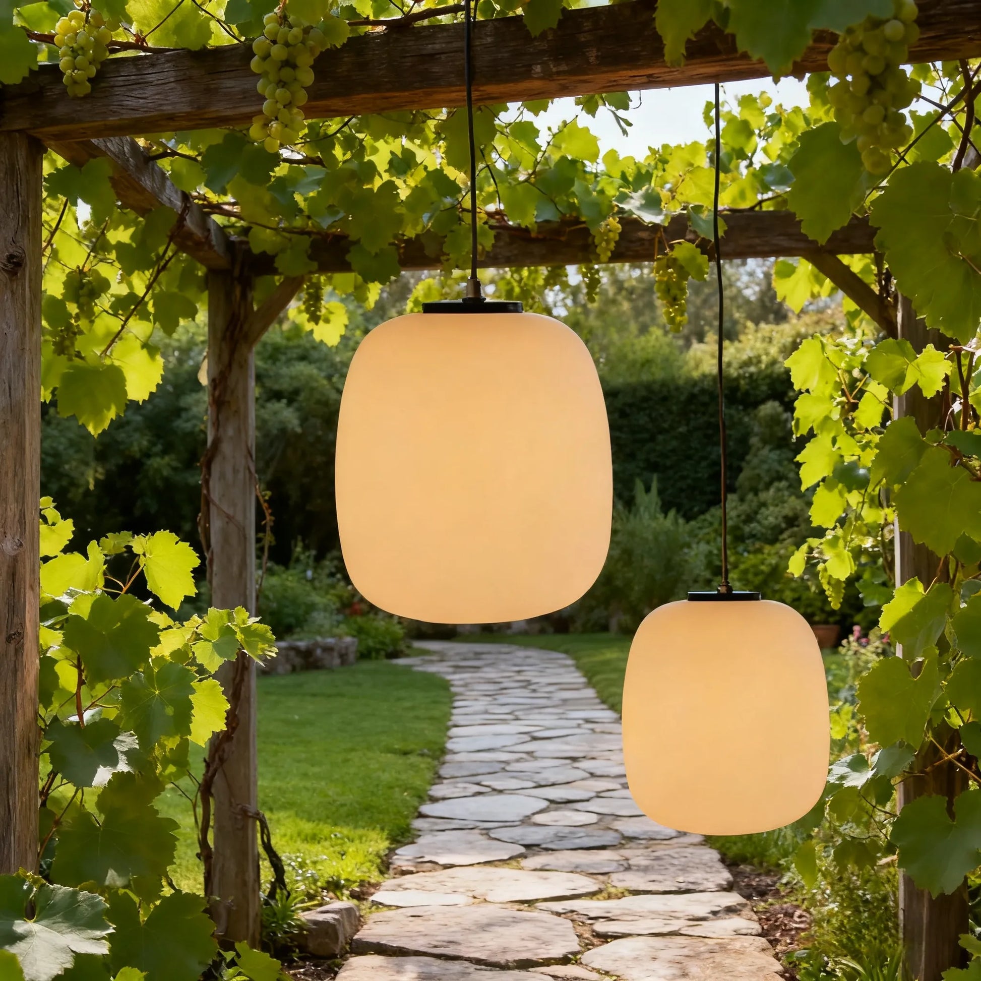  Outdoor Pendant Light – Metal/Acrylic Lantern Design