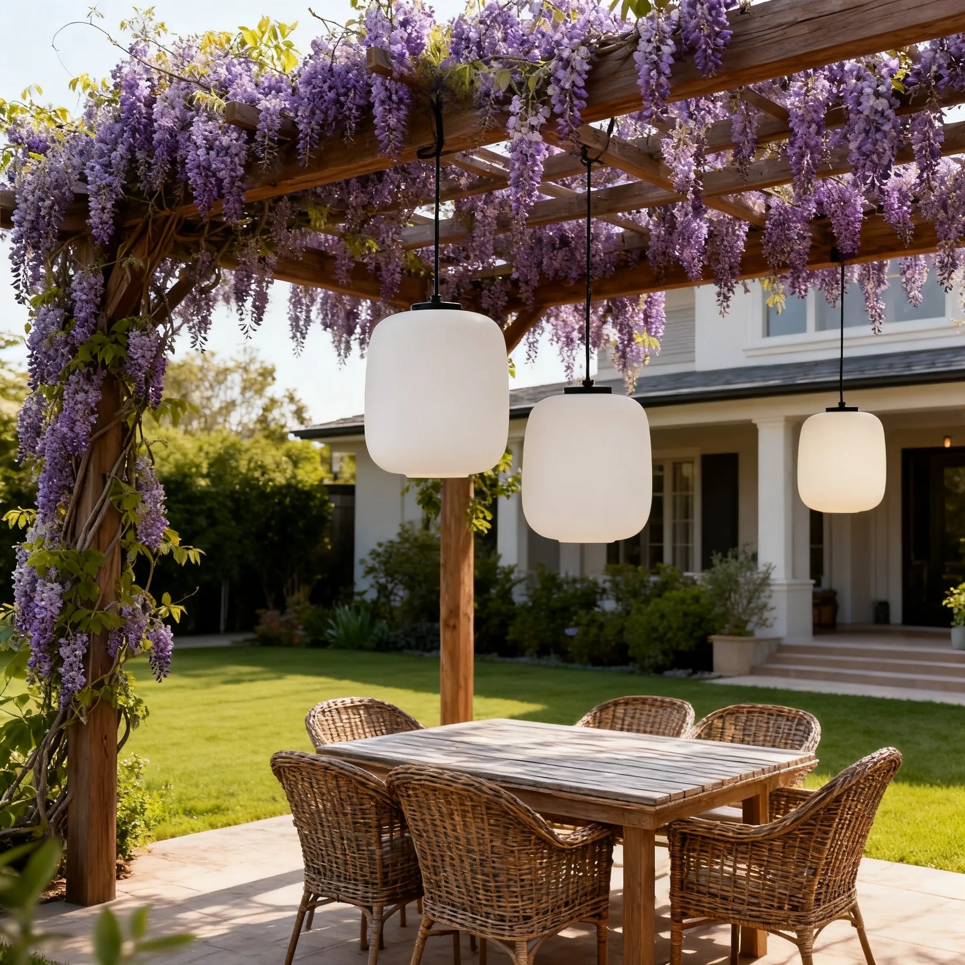  Outdoor Pendant Light – Metal/Acrylic Lantern Design