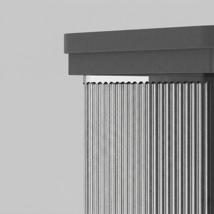 Irondale Industrielle Außenwandleuchte – Rechteckiges Design aus schwarzem Metall für den Garten