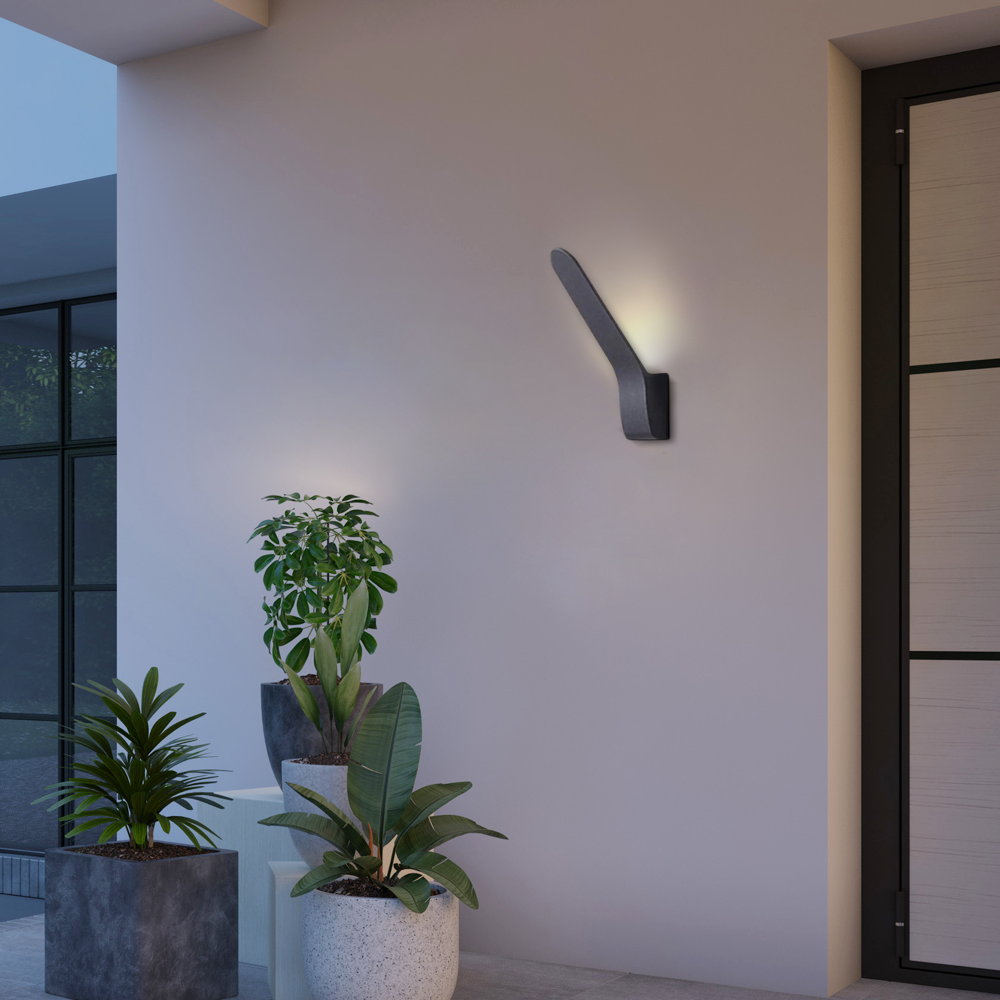 Modern Tilted Linear Outdoor Wall Lamp