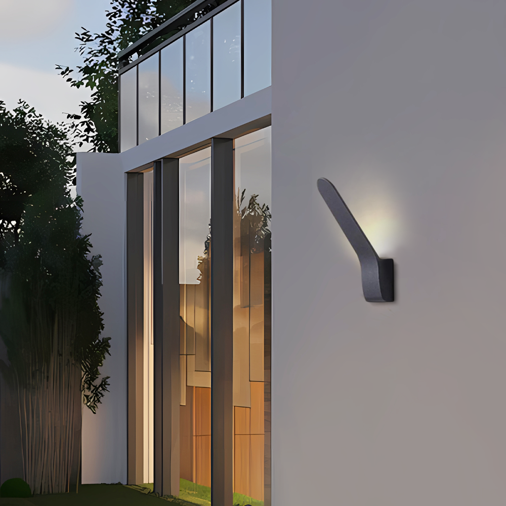 Modern Tilted Linear Outdoor Wall Lamp