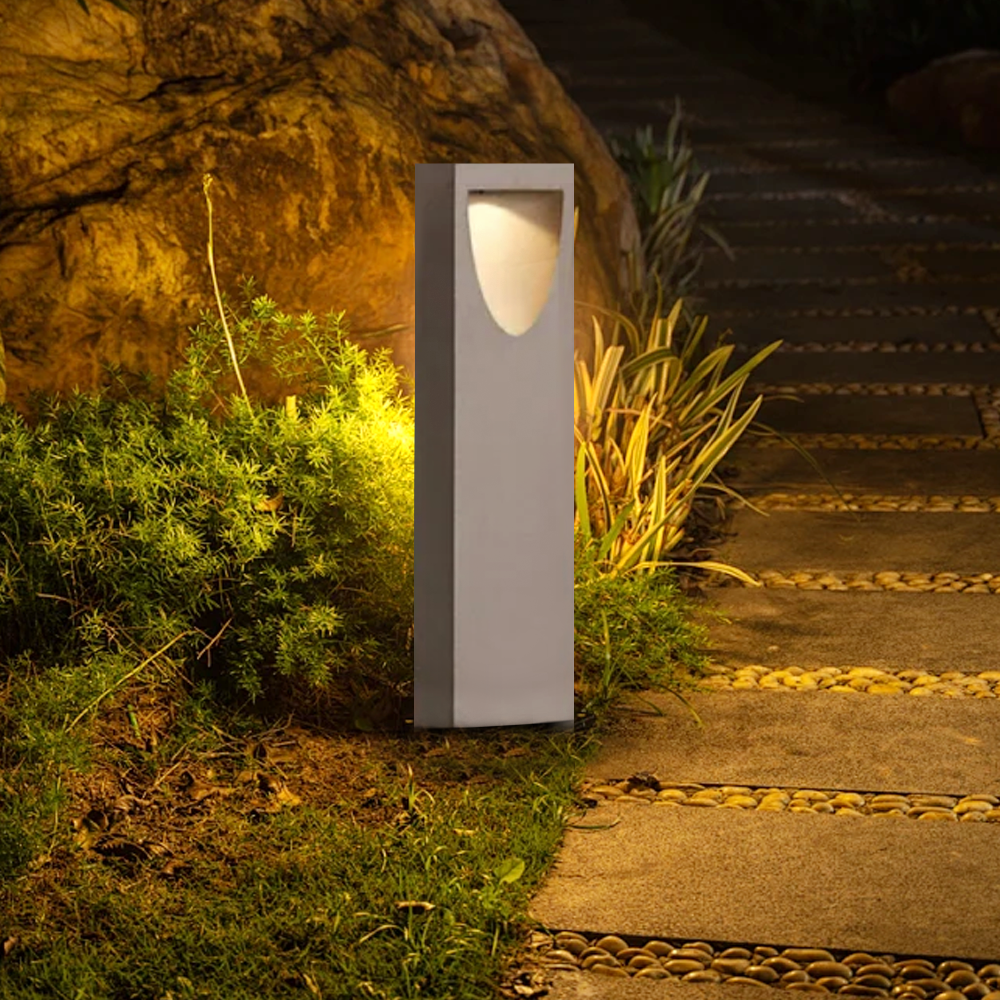 Minimalist Metal & Stone Path Light