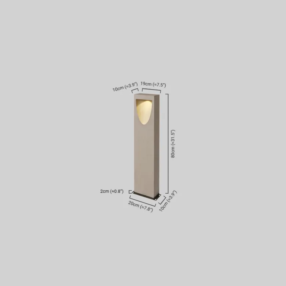Minimalist Metal & Stone Path Light Dimensions