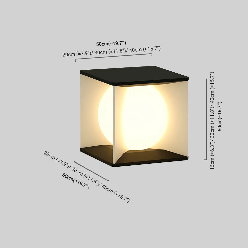 Art Deco Solar Outdoor Lamp - Dimensions