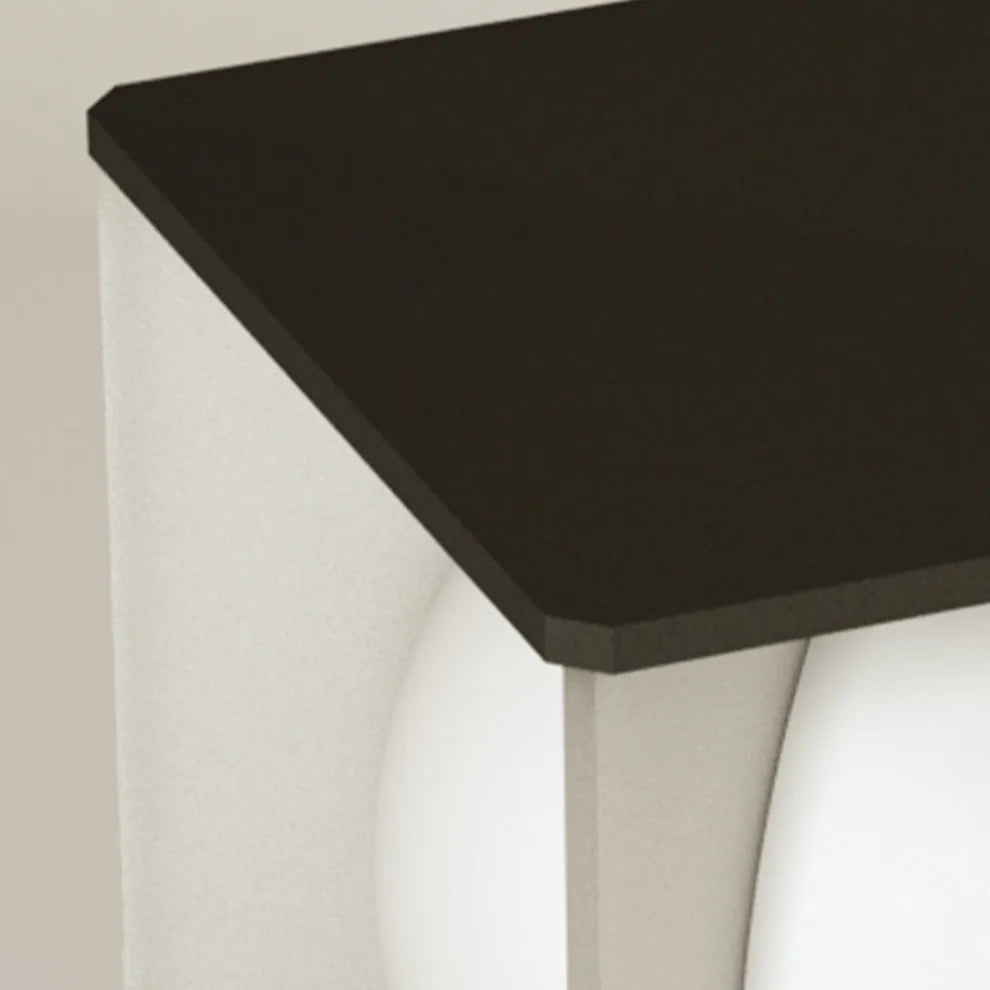  Art Deco Solar Outdoor Pillar Light - Black