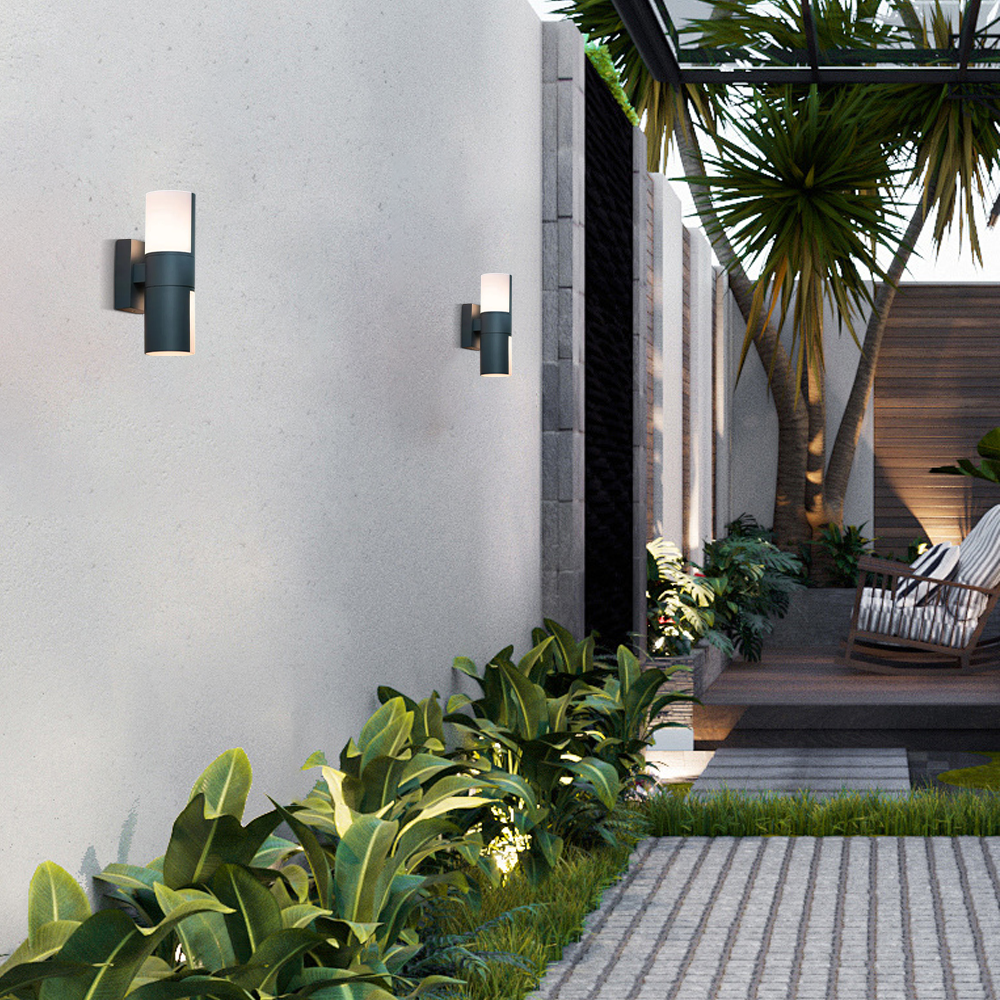 Modern Outdoor Wall Lamp - Black Cylinder Design for Garden