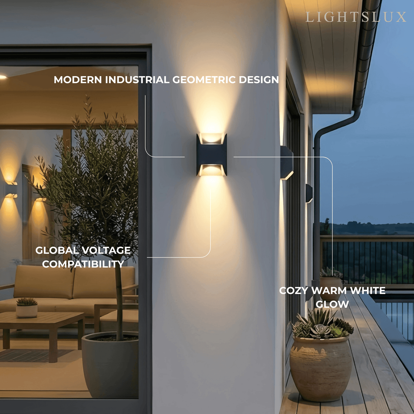 Irondale Industrial Geometric Outdoor Wall Lamp