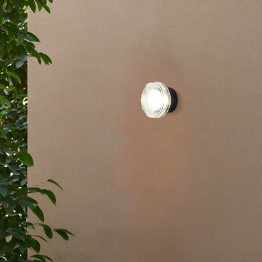 Modern Outdoor Wall Lamp - Clear Round Design for Patio