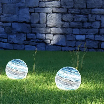 Ground Lamp – Metal in Blue & Milk Curry for Garden