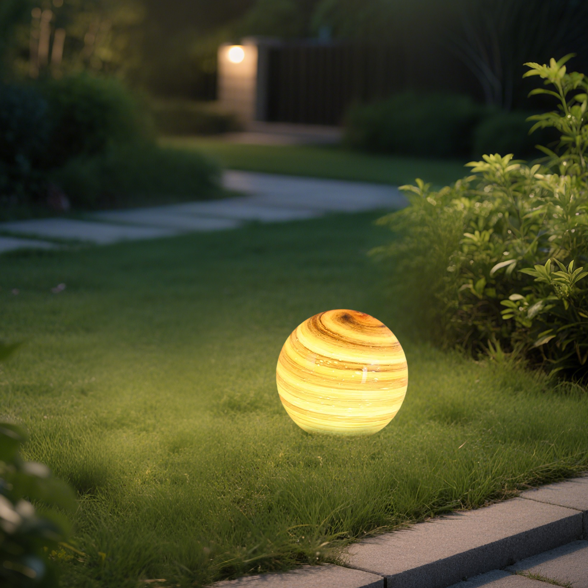 Lámpara solar de exterior Nordic Planet – Metal en azul y curry para jardín