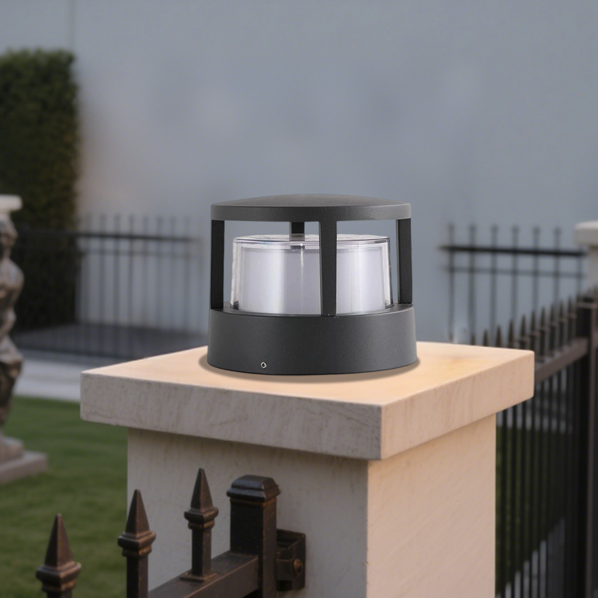 Irondale Industrial Cylindrical Pillar Lights - Weatherproof Metal for Garden