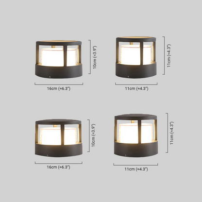 Industrial Cylindrical Pillar Lights for Dimensions