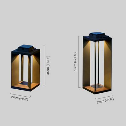 Outdoor Floor Lamp - Black Metal 