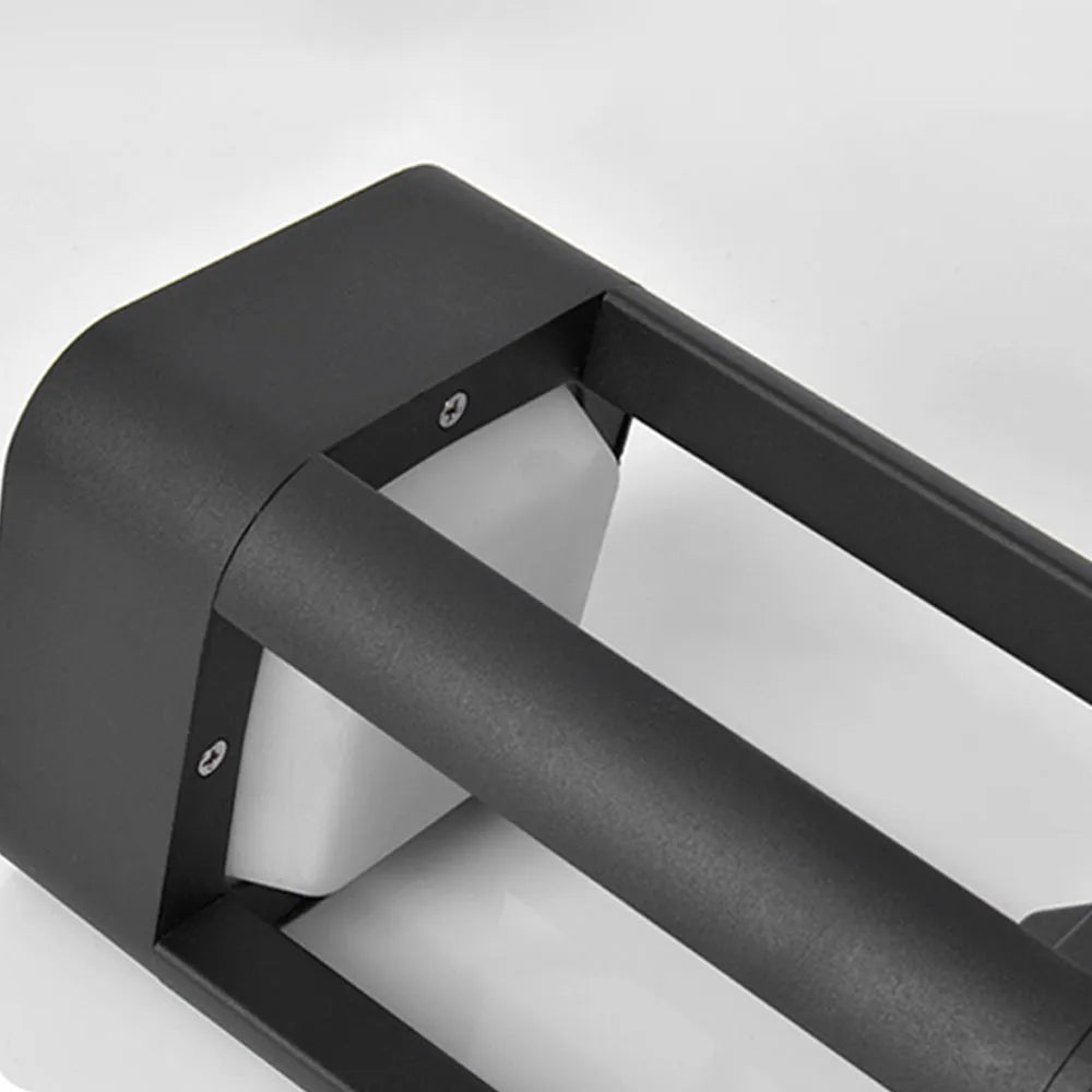 Industrial Outdoor Pathway Lights - Black Metal & Acrylic 