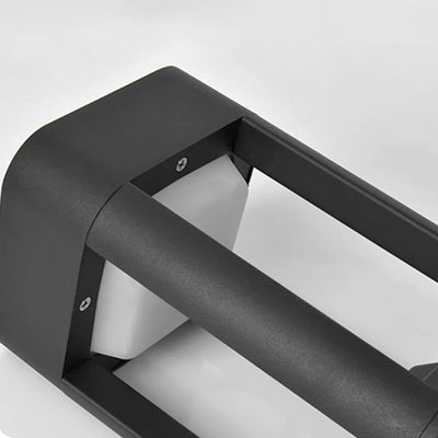 Industrial Outdoor Pathway Lights - Black Metal & Acrylic 