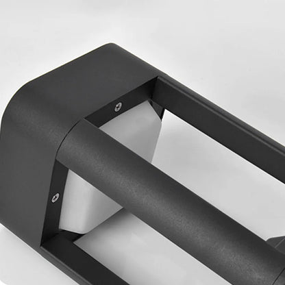 Industrial Outdoor Pathway Lights - Black Metal & Acrylic 