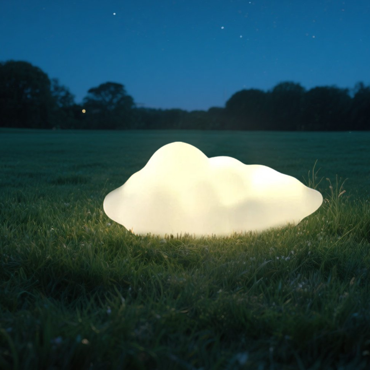 Art Deco Pathway Lights - White Acrylic Cloud Design