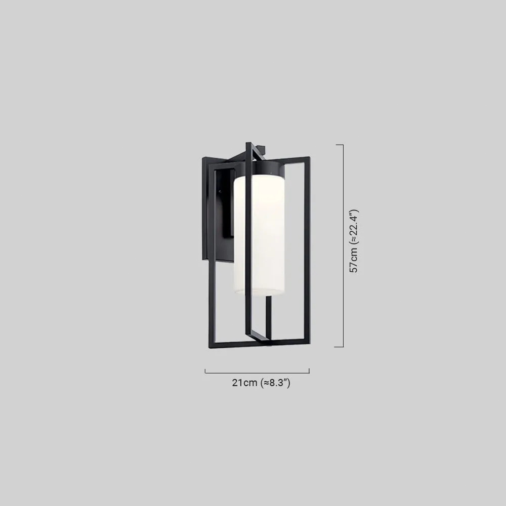 Modern Rectangular Outdoor Wall Lamp Dimension