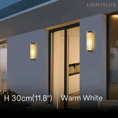 Irondale Modern Black LED Outdoor Wall Lamp – Waterproof Light for Garden/Courtyard