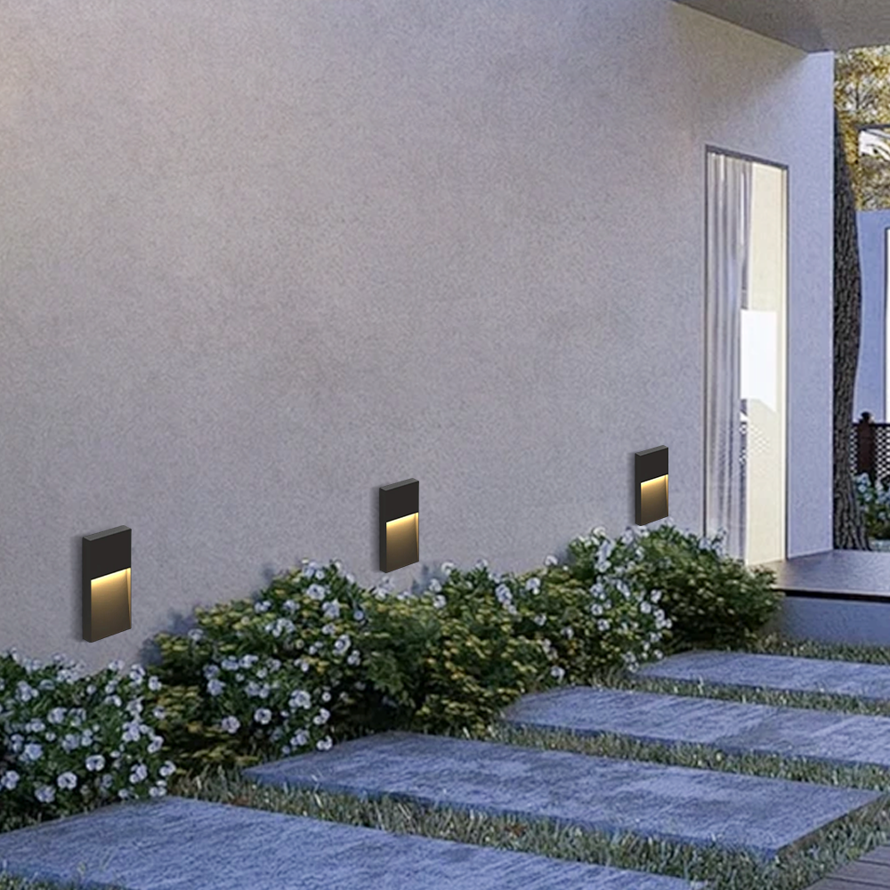 Industrial Rectangular Outdoor Deck Step Light