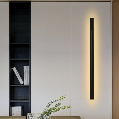 Minimalist Linear Black Wall Lamp for living room warm light 150cm