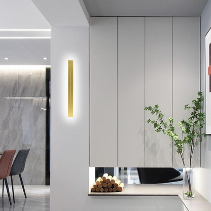 Minimalist Linear Gold Wall Lamp for living room white light 60cm