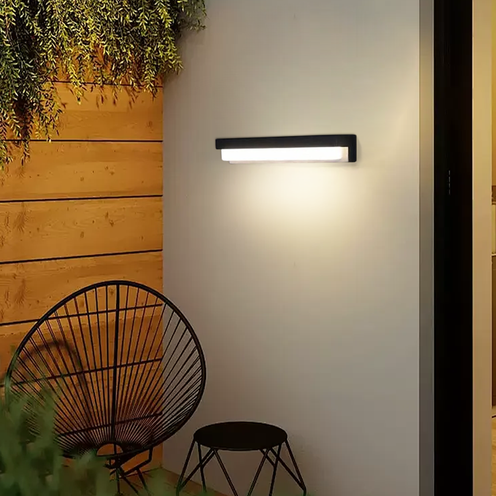 Modern Solar Linear Outdoor Wall Lamp 