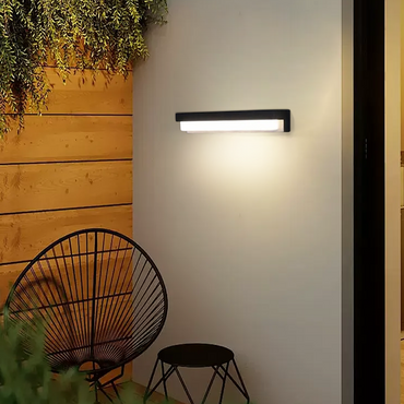 Modern Solar Linear Outdoor Wall Lamp 