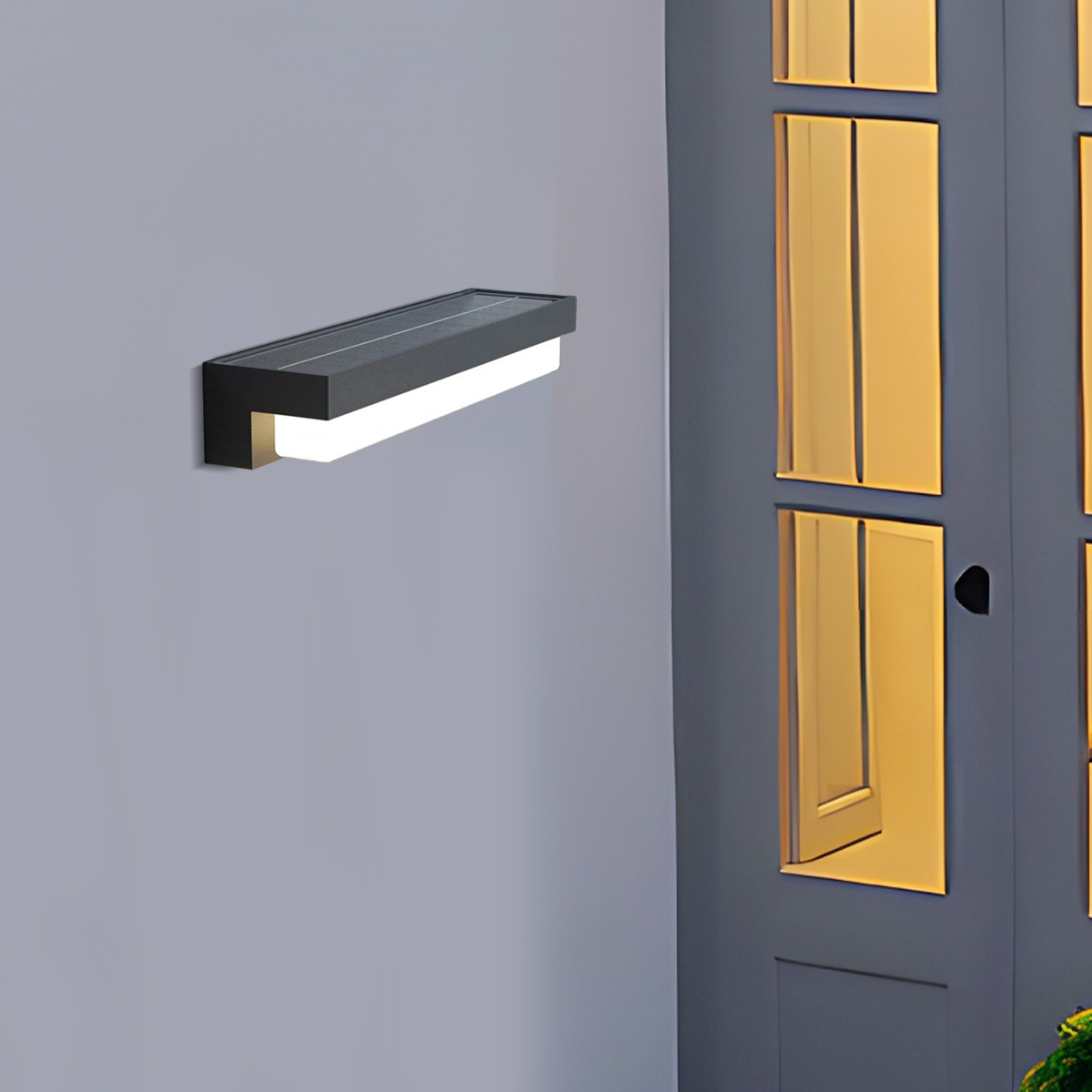 Modern Solar Linear Outdoor Wall Lamp 