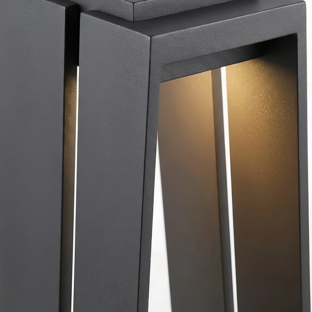 Lámpara de pie industrial Arcato de metal y cristal para exteriores - Estructura negra para jardín