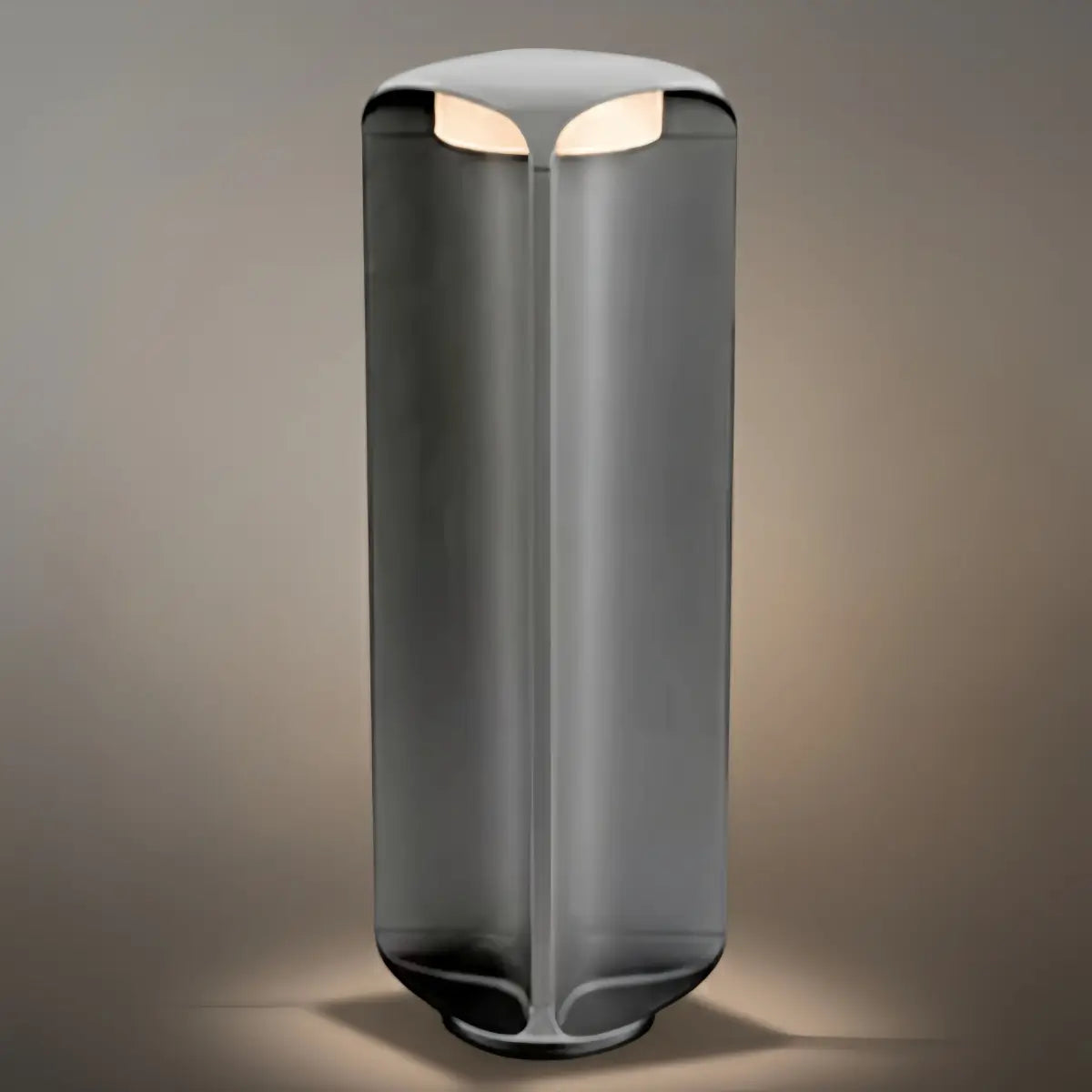 Stellar Modern Cylindrical Outdoor Floor Lamp – Black or Grey Metal & Glass Fixture
