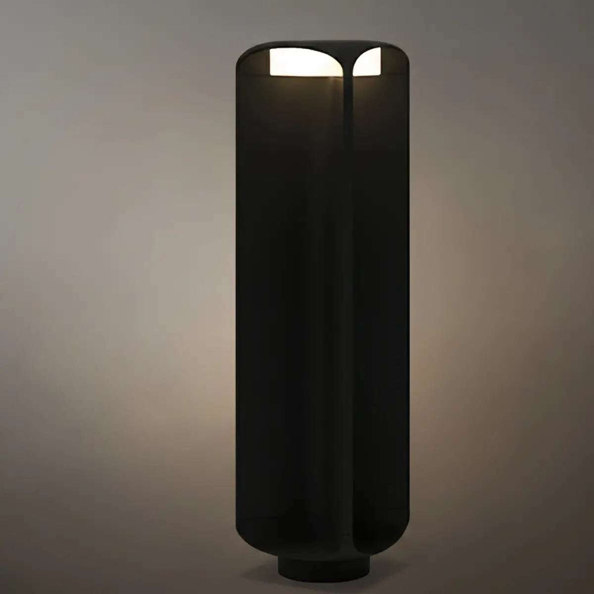 Stellar Modern Cylindrical Outdoor Floor Lamp – Black or Grey Metal & Glass Fixture