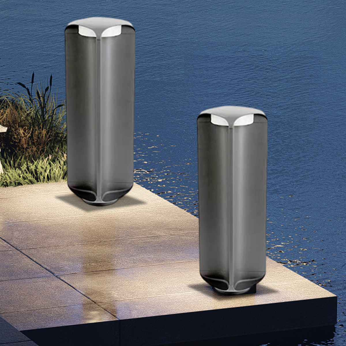 Modern Cylindrical Outdoor Floor Lamp