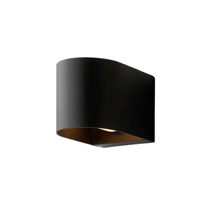 Irondale Industrial Cylindrical Wall Lamp – Black Metal for Outdoor Use