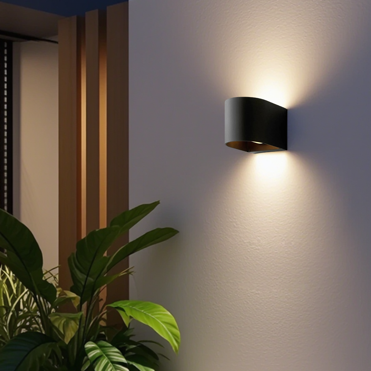 Industrial Black Outdoor Wall Lamp Metal Cylindrical Outdoor