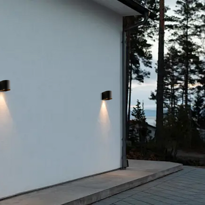 Industrial Black Outdoor Wall Lamp Metal Cylindrical Outdoor