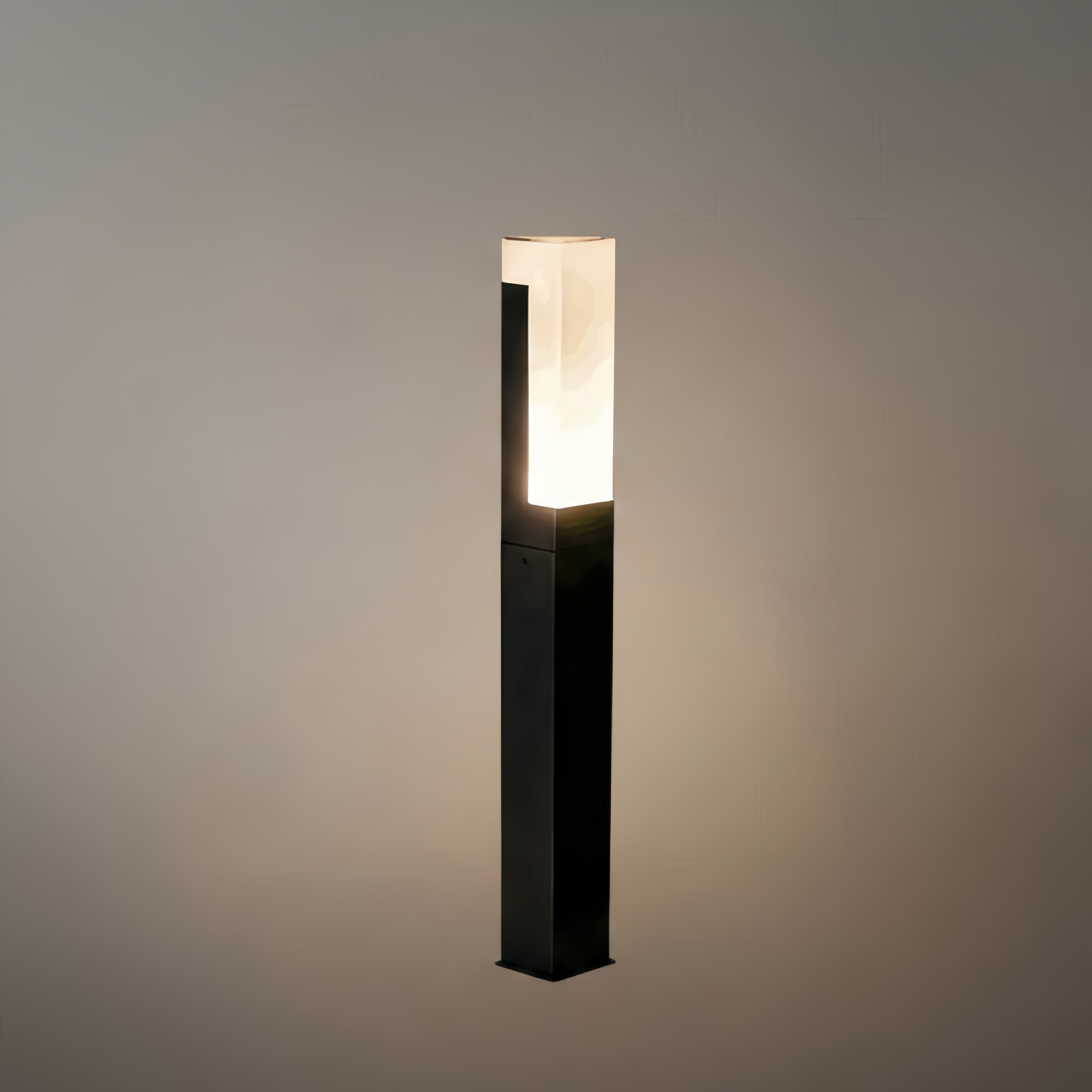 Lámpara de camino LED Arcato Modern Black – Lámpara exterior metálica con sensor para jardín/terraza