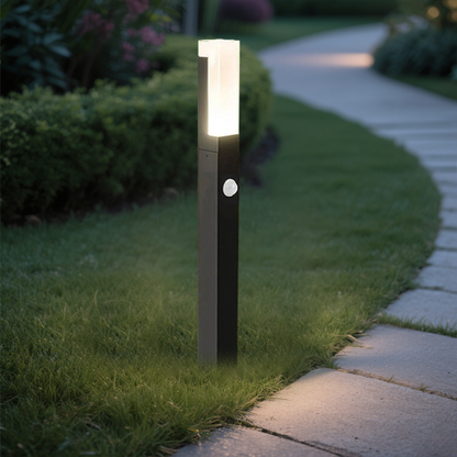 Modern Black Rectangular Sensor Outdoor Path Light  Lawn  80cm