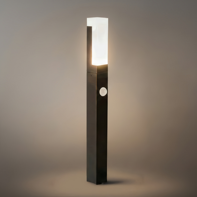 Lámpara de camino LED Arcato Modern Black – Lámpara exterior metálica con sensor para jardín/terraza