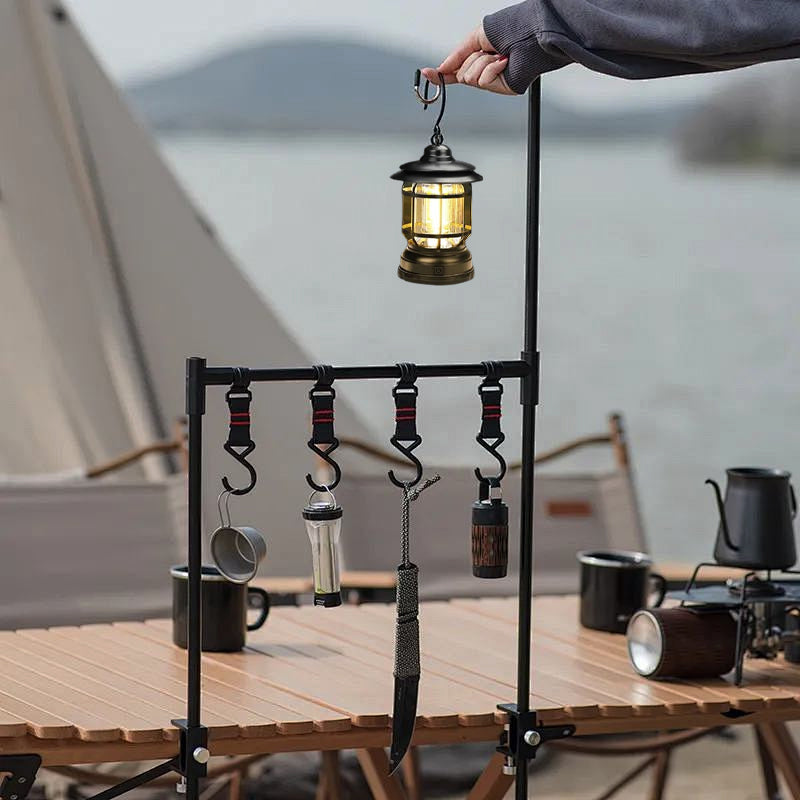 Vintage Outdoor Pathway Lights - Black Acrylic Resin Lantern for Terrace